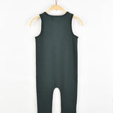 Overalls with velvet emblem - green