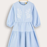 Dress with embroidery - blue