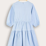 Dress with embroidery - blue