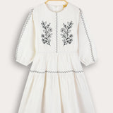 Dress with embroidery - white