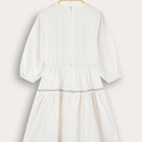 Dress with embroidery - white