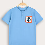 Crocheted Pocket Shirt - Blue