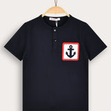 Crochet Pocket Shirt - Navy