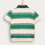 Striped shirt with collar - green