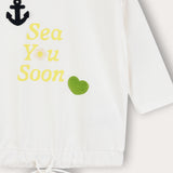 Shirt with crocheted art - beige