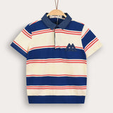 Striped shirt with collar - blue