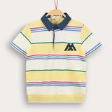Striped shirt with collar - yellow