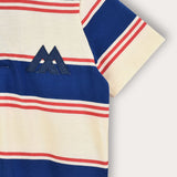 Striped shirt with collar - blue