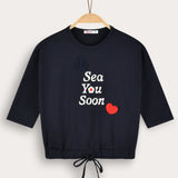 Shirt with crochet art - Navy