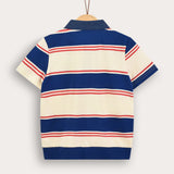 Striped shirt with collar - blue