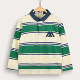 Long sleeve striped shirt - green