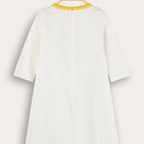 Crocheted combination dress - beige