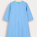 Crocheted combination dress - blue