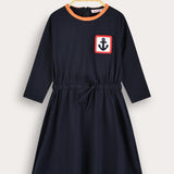 Crocheted dress - Navy