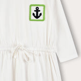 Crocheted combination dress - beige