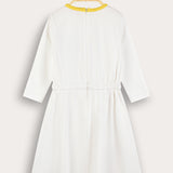 Crocheted combination dress - beige