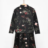 Floral print dress - black
