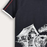 Country Print T-Shirt - Navy