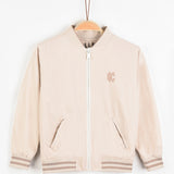 Sporty jacket with lining - cream