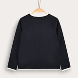 Country Print Long Sleeve Shirt - Navy