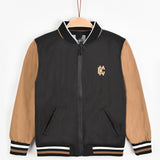 Sporty jacket with lining - black