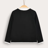 Country print long sleeve shirt - black