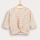 Striped tie-dye shirt - blue