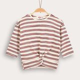 Striped tie-dye shirt - beige