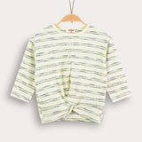 Striped tie-dye shirt - green