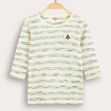 Striped waffle shirt - green