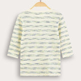 Striped waffle shirt - green
