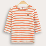 Striped waffle shirt - orange