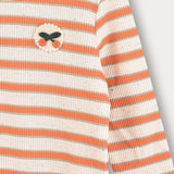 Striped waffle shirt - orange