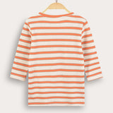 Striped waffle shirt - orange