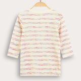 Striped waffle shirt - blue