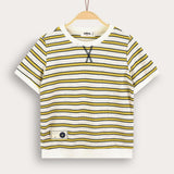 Striped waffle shirt - Navy