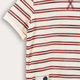 Striped waffle shirt - burgundy