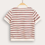 Striped waffle shirt - burgundy