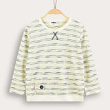 Striped waffle shirt - green