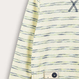 Striped waffle shirt - green