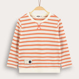 Striped waffle shirt - orange