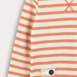 Striped waffle shirt - orange
