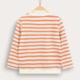 Striped waffle shirt - orange