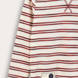 Striped waffle shirt - burgundy