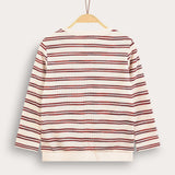 Striped waffle shirt - burgundy