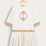 Polo dress with hood - cream