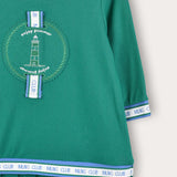Polo dress with hood - green