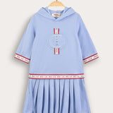 Polo dress with hood - light blue