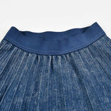 Pleated skirt - washed denim