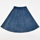 Pleated skirt - washed denim